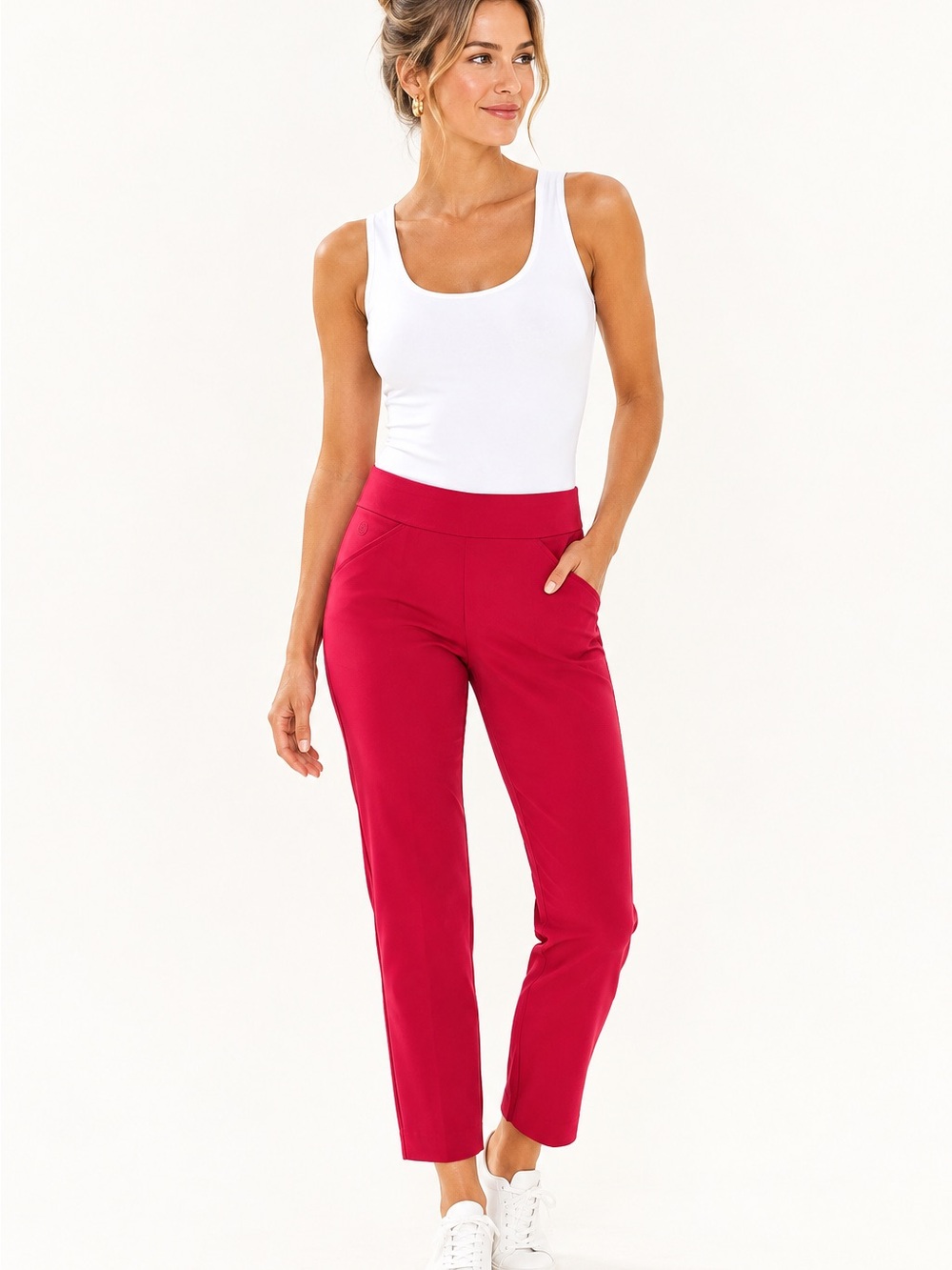 Lilly Pulitzer Luxletic Pull On Pants Size 6 Fuchsia Pink Golf Sports Travel